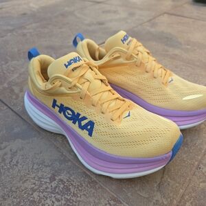 HOKA Bondi 8 Women's Orange and Purple IMPALA/CYCLAMEN, Womens 8.5